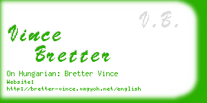 vince bretter business card